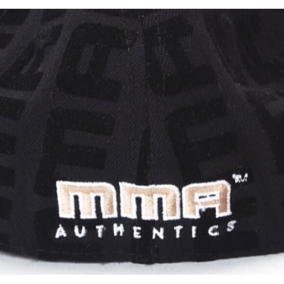 MMA Authentics Raised Print Black Baseball Cap Embroidered Patch NWOT - Picture 4 of 4